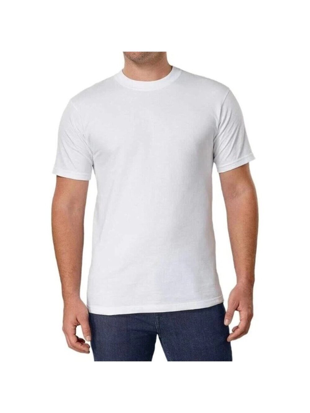 NWOT Kirkland Signature 4 Pack Men's XL White Crew Neck T-Shirt Cotton